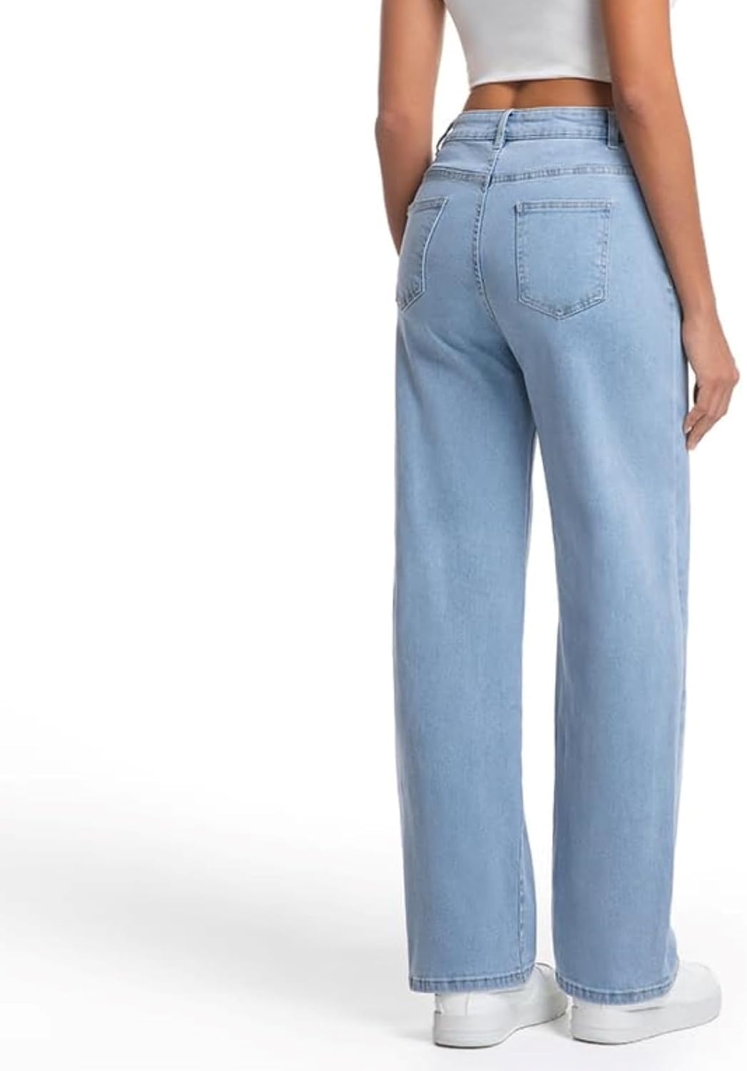 Straight Leg Jeans for Women,High Waisted Wide Leg Loose Stretchy Boyfriend Denim Pants Baggy Jeans for Women