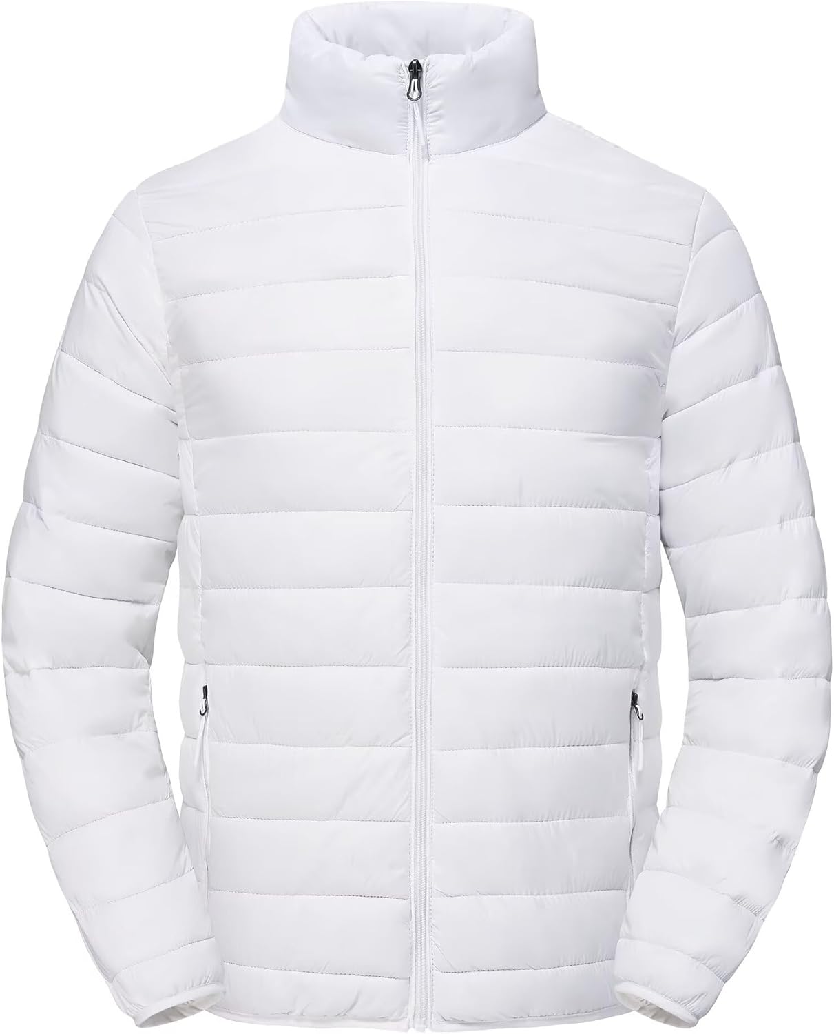 Mens Winter Coats Thermal Lightweight Puffy Jackets Men Waterproof Warm Puffer Coat with Zip Pockets