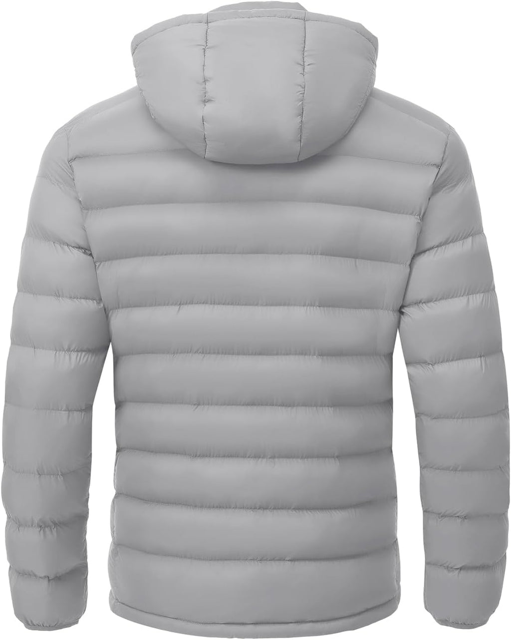 Men's Lightweight Puffer Jackets Detachable Hood Water-Resistant Casual Winter Coat Hooded Insulated for Travel Ski