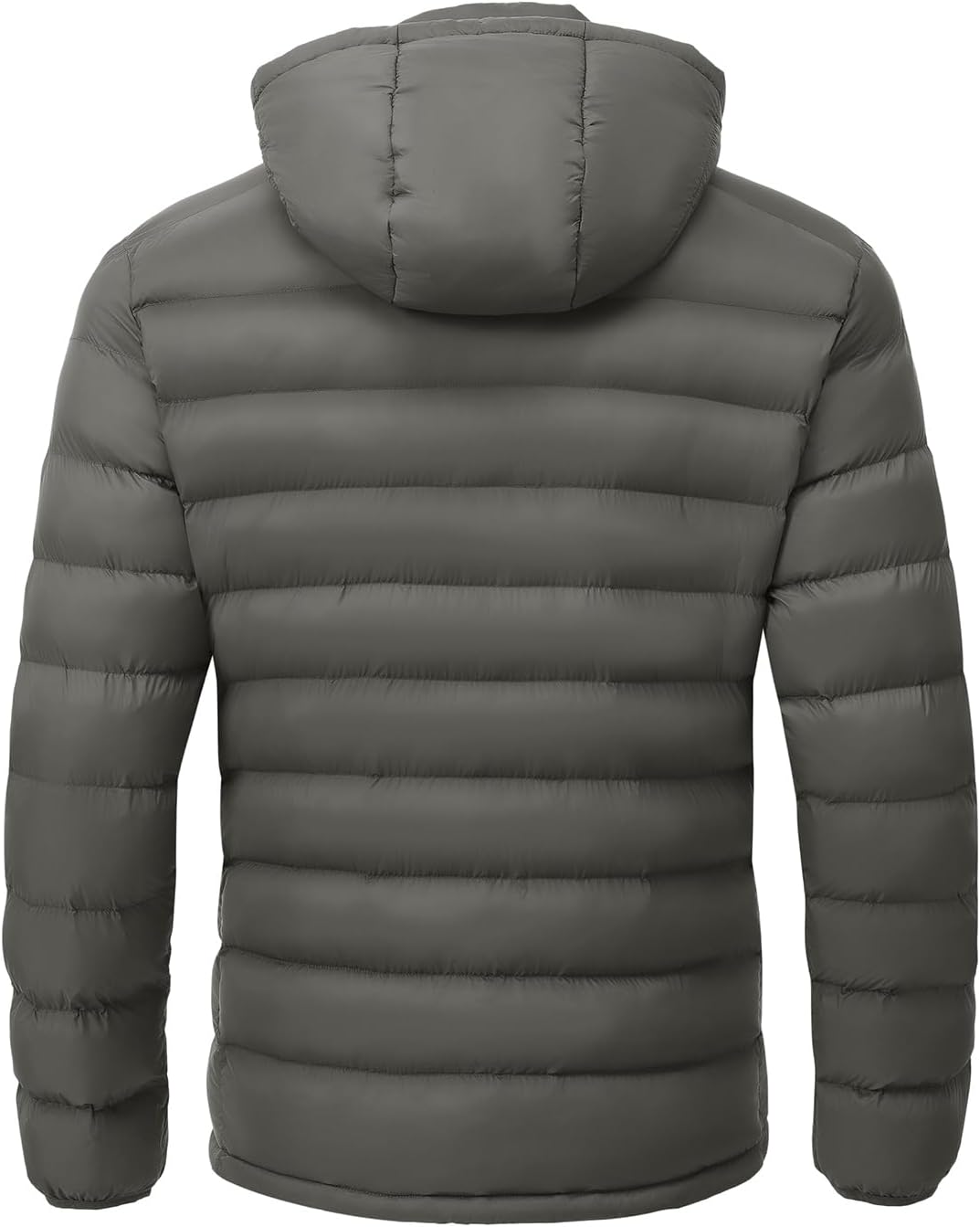 Men's Lightweight Puffer Jackets Detachable Hood Water-Resistant Casual Winter Coat Hooded Insulated for Travel Ski